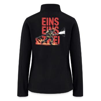  Fire Brigade Saying - 112 Emergency Call Hero In - Women’s Soft Shell Jacket - black - Back