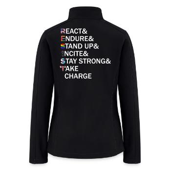 Resist React Endure Stand Incite Stay Take Charge - Women’s Soft Shell Jacket - black - Back