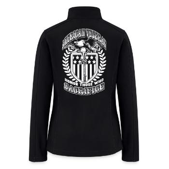 American Veteran Honor Those Who Sacrifice - Women’s Soft Shell Jacket - black - Back