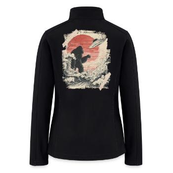 Bigfoot Cryptid Design Mythical Creatures UFO - Women’s Soft Shell Jacket - black - Back