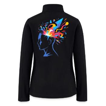 Vibrant Brainstorm Burst - Women’s Soft Shell Jacket - black - Back