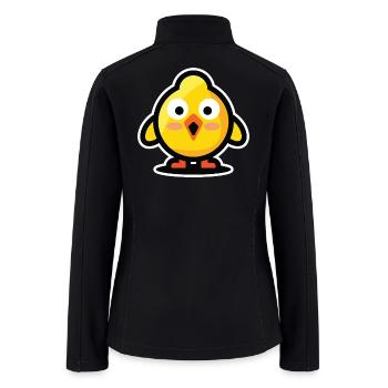 Cute Yellow Baby Chicken Vector Illustration - Women’s Soft Shell Jacket - black - Back