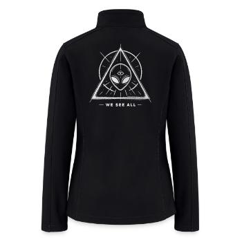 Alien Symbol We See All Cosmic Mystery Tee - Women’s Soft Shell Jacket - black - Back