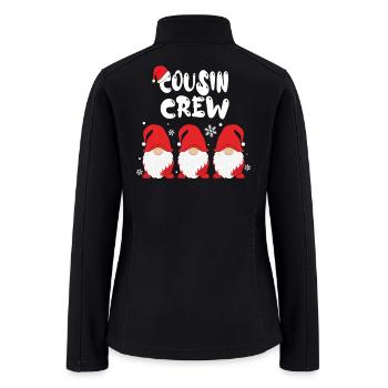 Cousin Crew Christmas Pajamas Funny Gnomes Lover - Women’s Soft Shell Jacket - black - Back
