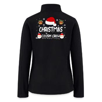 Merry Christmas Cousin Crew Santa Hat Pajamas - Women’s Soft Shell Jacket - black - Back