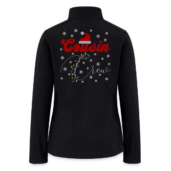 Cousin Crew Christmas Lights Matching Pajamas  - Women’s Soft Shell Jacket - black - Back