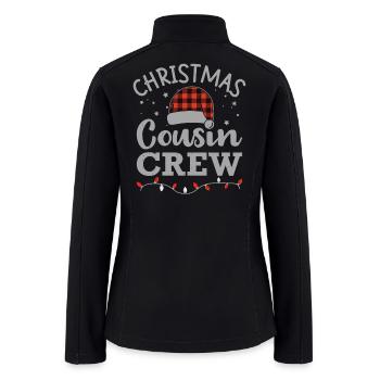 Merry Christmas Cousin Crew Santa Hat Pajama - Women’s Soft Shell Jacket - black - Back