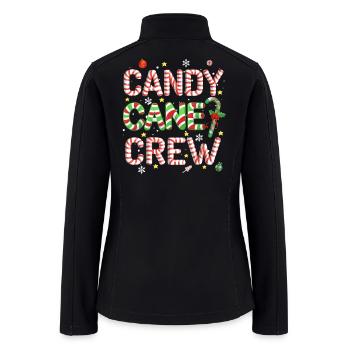 Candy Cane Crew Funny Christmas Pajamas Candy - Women’s Soft Shell Jacket - black - Back