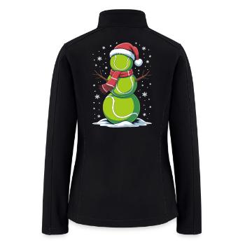 Funny Tennis Ball Snowman Christmas Design - Women’s Soft Shell Jacket - black - Back