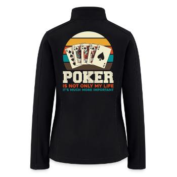 Poker Sunset Card Art - Women’s Soft Shell Jacket - black - Back