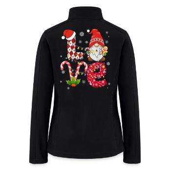 LOVE Gnome Christmas Pajama Funny Matching Family  - Women’s Soft Shell Jacket - black - Back