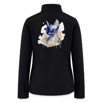 Sphynx Cat Art Watercolor - Women’s Soft Shell Jacket - black - Back