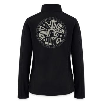 Moonlit Wolf Proverb Circle - Women’s Soft Shell Jacket - black - Back
