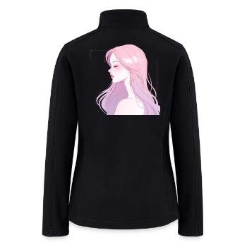 Cyber Panther Alpha – Futuristic Neon Tech Art - Women’s Soft Shell Jacket - black - Back