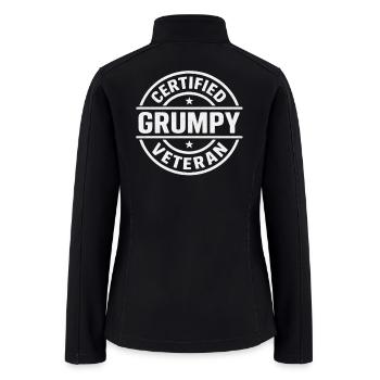 Grumpy Veteran Certified Stamp - Women’s Soft Shell Jacket - black - Back