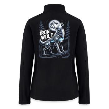 Iron Wolf – Cybernetic Howling Wolf Art - Women’s Soft Shell Jacket - black - Back