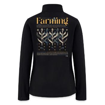 Harvest Field Floral Pattern - Women’s Soft Shell Jacket - black - Back