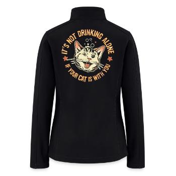 Cat Companion: Not Drinking Alone - Women’s Soft Shell Jacket - black - Back