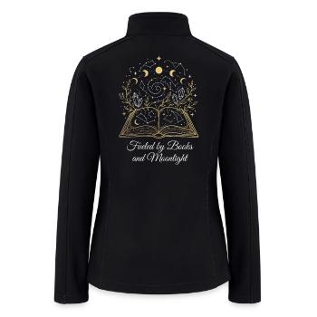 Fueled by Books and Moonlight,Witchy Dark Academia - Women’s Soft Shell Jacket - black - Back