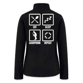Saxophone Routine - Women’s Soft Shell Jacket - black - Back