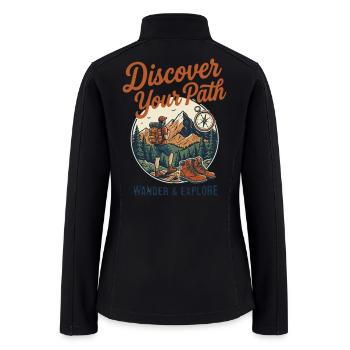 Discover Your Path: Wander & Explore - Women’s Soft Shell Jacket - black - Back