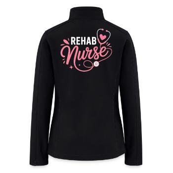 Rehab Nurse Heart Stethoscope - Women’s Soft Shell Jacket - black - Back