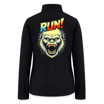 RUN! – Screaming Yeti Face - Women’s Soft Shell Jacket - black - Back