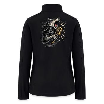 Howling Wolf Mic – Wild Voice of Sound Illustratio - Women’s Soft Shell Jacket - black - Back