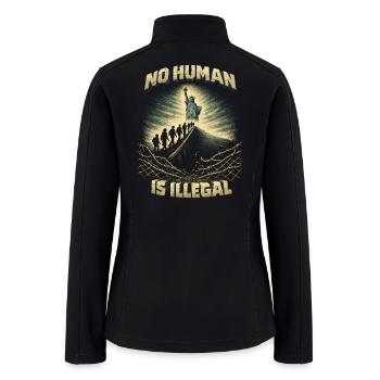 Anti Ice Protest No Human Is Illegal - Women’s Soft Shell Jacket - black - Back