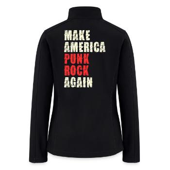 Punk Rock Rebellion Typography - Women’s Soft Shell Jacket - black - Back