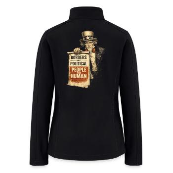 Anti Ice Protest Borders Are Political - Women’s Soft Shell Jacket - black - Back