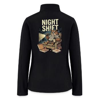 Night Shift Security Owl Pizza Lover Art - Women’s Soft Shell Jacket - black - Back