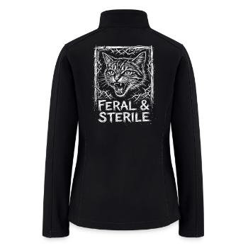 Feral & Sterile Cat Emblem - Women’s Soft Shell Jacket - black - Back