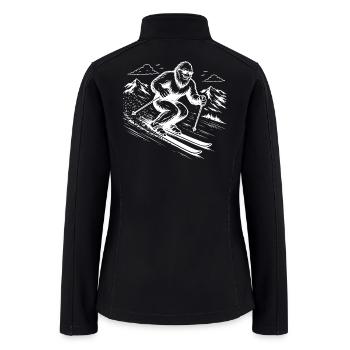 Bigfoot Sasquatch Skier in the Mountains - Women’s Soft Shell Jacket - black - Back