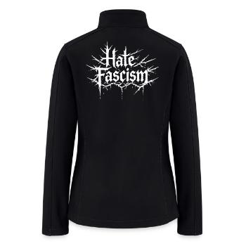 Hate Fascism Graffiti Emblem - Women’s Soft Shell Jacket - black - Back