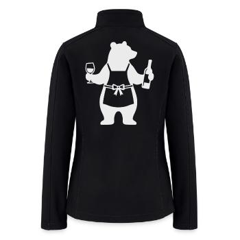 Needs Wine Bear Wine Lover - Women’s Soft Shell Jacket - black - Back