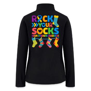 Down Syndrome Rock Your Socks - Women’s Soft Shell Jacket - black - Back