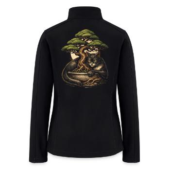 Bonsai With Cat - Women’s Soft Shell Jacket - black - Back