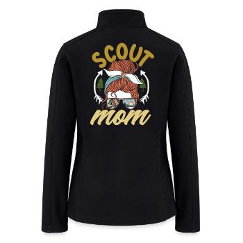 Messy Bun Scout Mom Scouting Mother - Women’s Soft Shell Jacket - black - Back