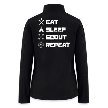 Eat Sleep Scout Repeat Scouting Hobby - Women’s Soft Shell Jacket - black - Back