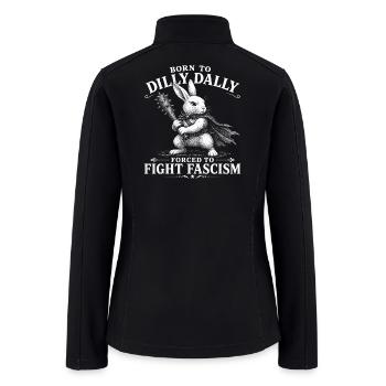 Bunny Knight Battles Fascism - Women’s Soft Shell Jacket - black - Back