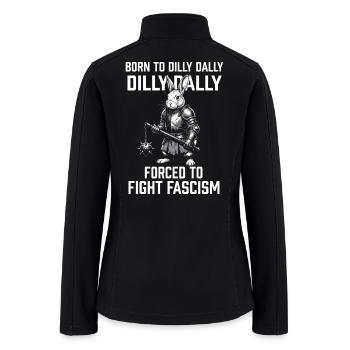 Dilly Daily Rat Fights Fascism - Women’s Soft Shell Jacket - black - Back