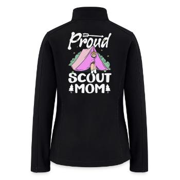 Proud Scout Mom Scouting Mother Camp - Women’s Soft Shell Jacket - black - Back