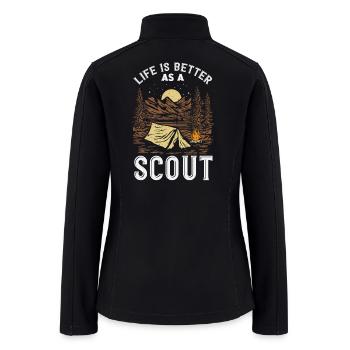 Life Is Better As A Scout Scouting Camp Tent - Women’s Soft Shell Jacket - black - Back