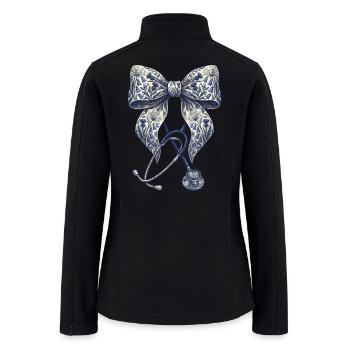 Floral Bow Stethoscope - Women’s Soft Shell Jacket - black - Back