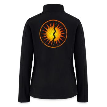 Cracked Sunburst Emblem - Women’s Soft Shell Jacket - black - Back