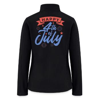 Bold 4th of July Script Fireworks - Women’s Soft Shell Jacket - black - Back