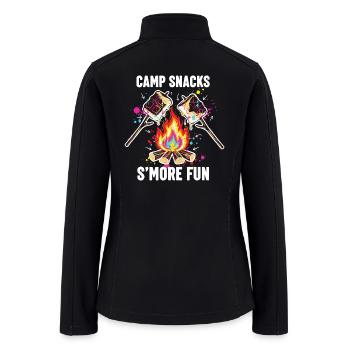 Camp Snacks Smore Fun Camping Smores Bonfire - Women’s Soft Shell Jacket - black - Back