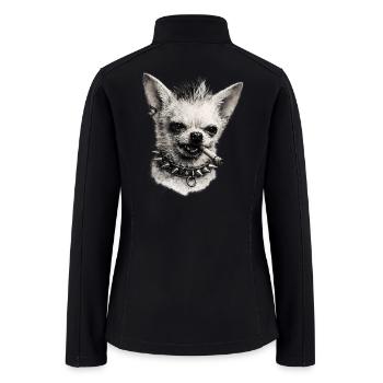 Spiked Chihuahua Rebel Portrait - Women’s Soft Shell Jacket - black - Back