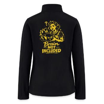 Brain Not Included Vintage Illustration - Women’s Soft Shell Jacket - black - Back